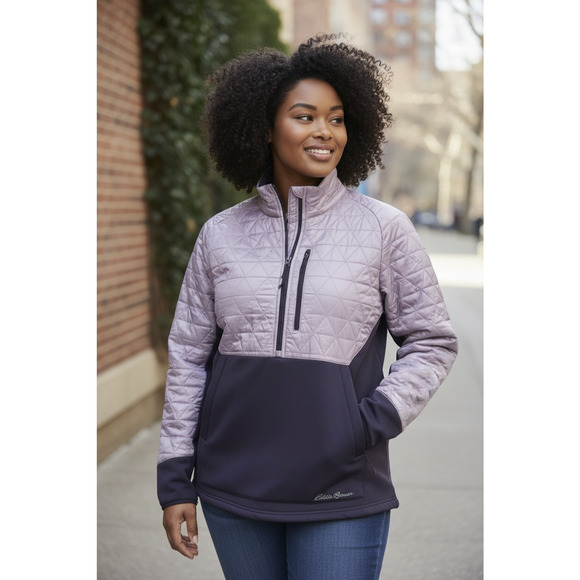 Eddie Bauer Chair Six Hybrid 1/2-Zip Ski Pullover Purple Women's Plus Size 3X - Picture 1 of 14